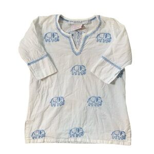 Gretchen Scott Elephant Cotton Tunic Top Preppy Resort Beach Coverup 4/6